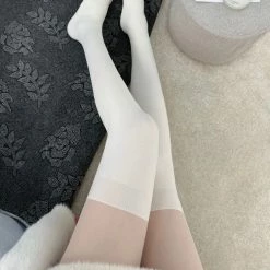 EverythingCuteClub Splicing White Pantyhose Stocking