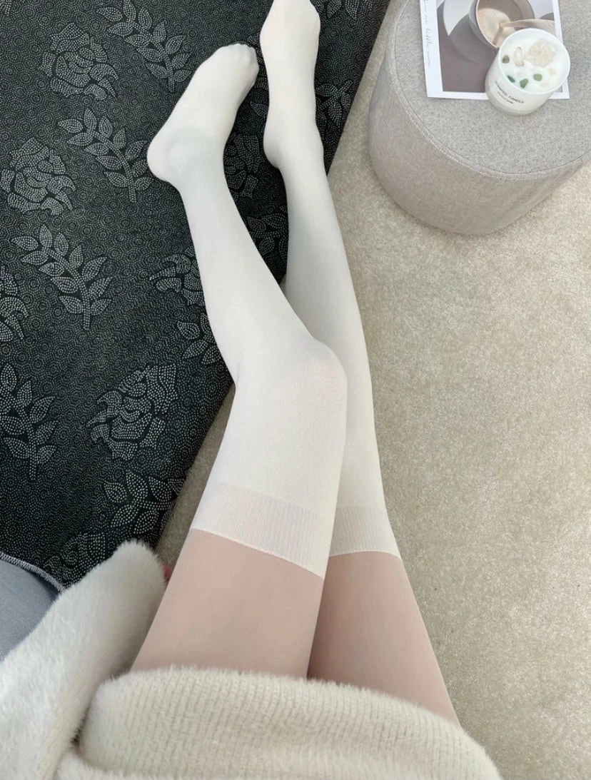 EverythingCuteClub Splicing White Pantyhose Stocking 4 EverythingCuteClub Splicing White Pantyhose Stocking