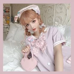 EverythingCuteClub Love Heart Pancake Mini Bag