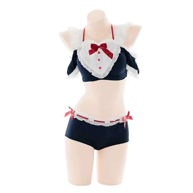 EverythingCuteClub Navy Red Top+bottom Swimsuit Lingerie + Panties + Sleepwear + Socks 3 EverythingCuteClub Navy Red Top+bottom Swimsuit Lingerie + Panties + Sleepwear + Socks