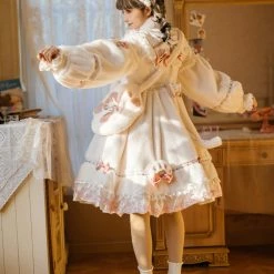 EverythingCuteClub Super Warm Soft Fleece Soft Milk Kitty Dress 34 EverythingCuteClub Super Warm Soft Fleece Soft Milk Kitty Dress