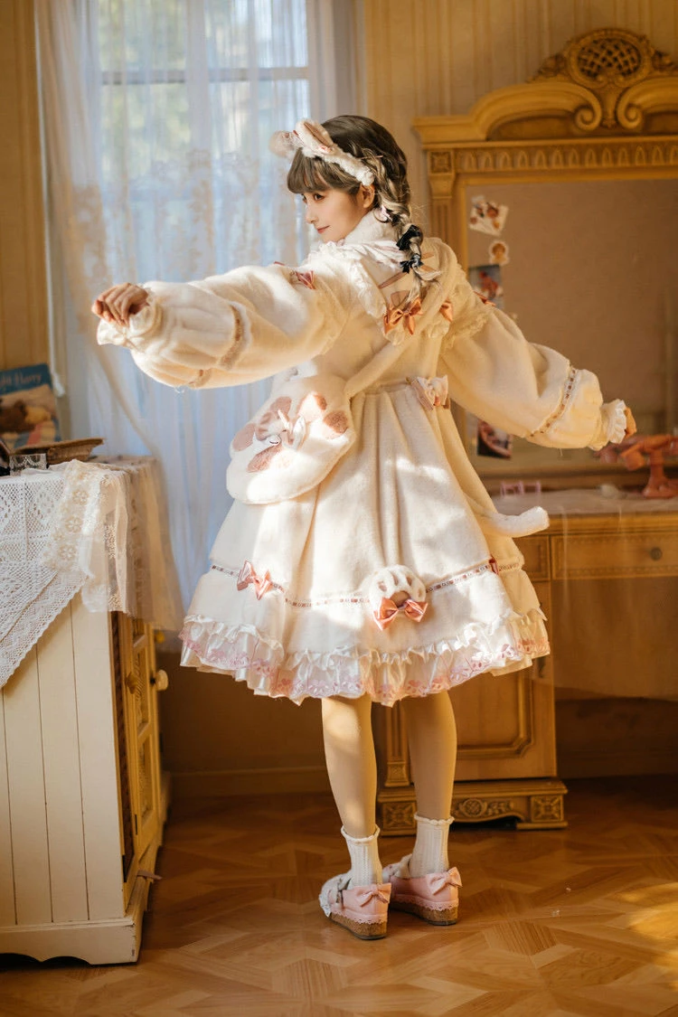 EverythingCuteClub Super Warm Soft Fleece Soft Milk Kitty Dress 18 EverythingCuteClub Super Warm Soft Fleece Soft Milk Kitty Dress