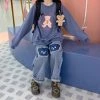 EverythingCuteClub Bottom Bear Patch Jeans Pants 1 EverythingCuteClub Bottom Bear Patch Jeans Pants