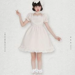 EverythingCuteClub Black Choco Cream Waffle Dolly Dress One Piece Dress 31 EverythingCuteClub Black Choco Cream Waffle Dolly Dress One Piece Dress