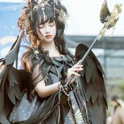 EverythingCuteClub Gothic Black Scepter Handmade Accessories