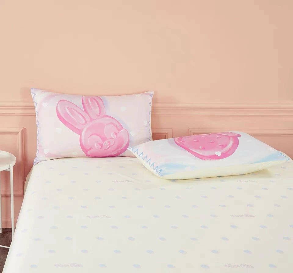 EverythingCuteClub Rabbit Strawberry Girly Room Bedding Set Cotton Bed Linen Bed Linen / Bedding Sets 8 EverythingCuteClub Rabbit Strawberry Girly Room Bedding Set Cotton Bed Linen Bed Linen / Bedding Sets