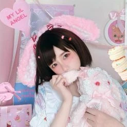 EverythingCuteClub Lolita Strawberry Rabbit / Cake Bear KC Hair Band Accessories
