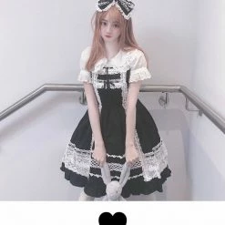 EverythingCuteClub Top Double Layer Doll Collar Short Sleeves Shirt