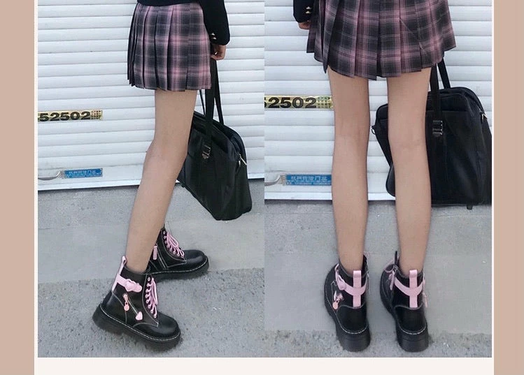 EverythingCuteClub Love Or Hate Leather Martin Boot Extra Fleece Accessories 5 EverythingCuteClub Love Or Hate Leather Martin Boot Extra Fleece Accessories