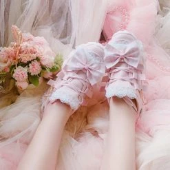 EverythingCuteClub Sweet Lolita Pink Sneakers Handcrafted 10 EverythingCuteClub Sweet Lolita Pink Sneakers Handcrafted