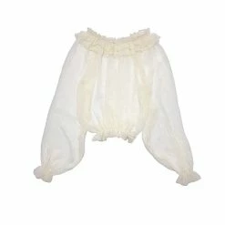 EverythingCuteClub Transparent Blouse Boat Neck/ Off Collar Lolita Shirt Top