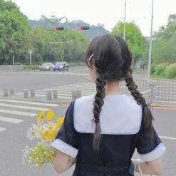 EverythingCuteClub Dress + Rompers Pre-order Sanrio Collaboration 2021 SS Cinnamoroll Short Sleeve Seifuku Dress