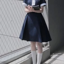 EverythingCuteClub Dress + Rompers Pre-order Sanrio Collaboration 2021 SS Cinnamoroll Short Sleeve Seifuku Dress