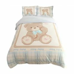 EverythingCuteClub Morning Bear Milky Fleece Bedding Set Soft Bed Linen / Bedding Sets