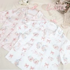 EverythingCuteClub Steam Bun Day Dream Rabbit Cute Girly Lounge Set Sleep Wear Pyjamas Dress