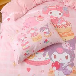 EverythingCuteClub Sanrio Core My Melody Kuromi Piano Bedding Sets Bed Linen