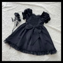 EverythingCuteClub Black Choco Cream Waffle Dolly Dress One Piece Dress 27 EverythingCuteClub Black Choco Cream Waffle Dolly Dress One Piece Dress