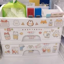 EverythingCuteClub Room Decor Desk Organizer With Stickers