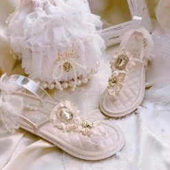 EverythingCuteClub Angel Flat Sandals Handmade Shoes