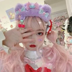 EverythingCuteClub Lolita Accessories Hair Band Fleece Bear Ear 10 EverythingCuteClub Lolita Accessories Hair Band Fleece Bear Ear