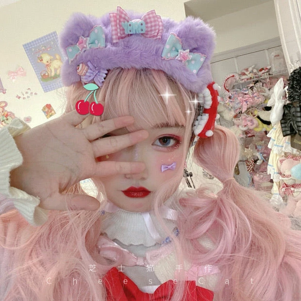 EverythingCuteClub Lolita Accessories Hair Band Fleece Bear Ear 5 EverythingCuteClub Lolita Accessories Hair Band Fleece Bear Ear