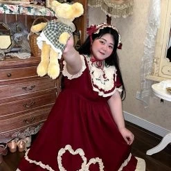 EverythingCuteClub Plus Size Cotton Candy Girl Two Hearts Red Dress 9 EverythingCuteClub Plus Size Cotton Candy Girl Two Hearts Red Dress