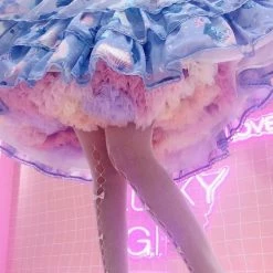 EverythingCuteClub Rainbow Colour Bustle / Underskirt /hoop Skirt For Lolita Dress Lolita Model Anran Recommend Style