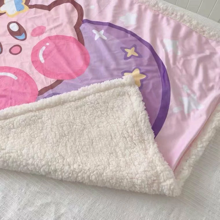 EverythingCuteClub Room Decor Kirby Fleece Blanket Couch Blanket / Throws 4 EverythingCuteClub Room Decor Kirby Fleece Blanket Couch Blanket / Throws