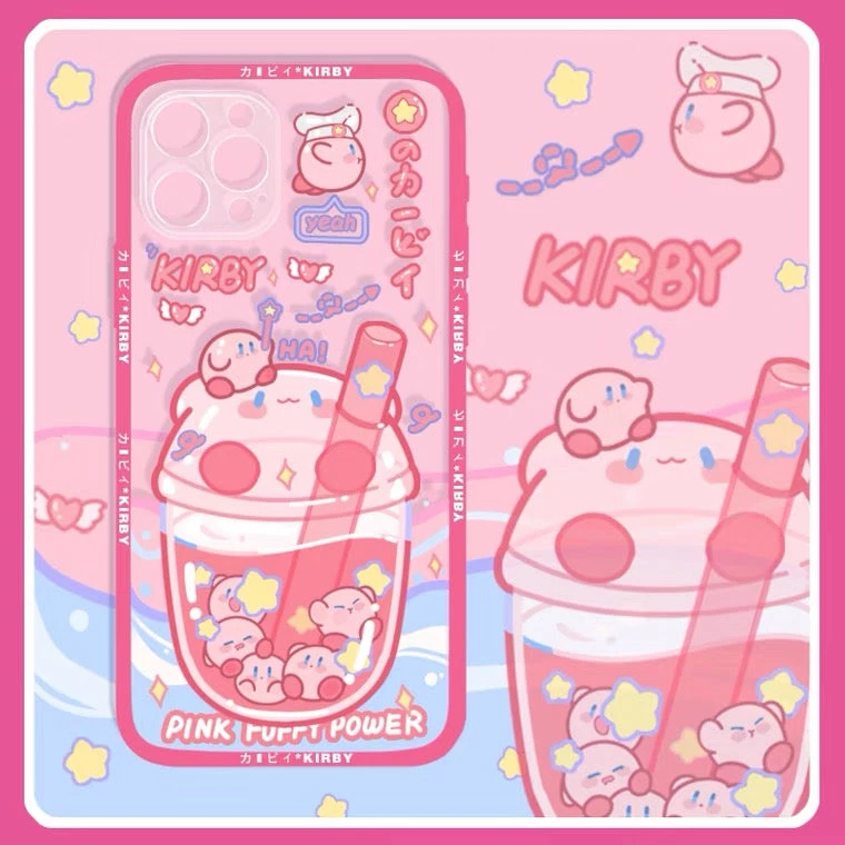 EverythingCuteClub Kirby Bubble Tea Silicon Phone Case Phone Cases + Ipad Cases 3 EverythingCuteClub Kirby Bubble Tea Silicon Phone Case Phone Cases + Ipad Cases
