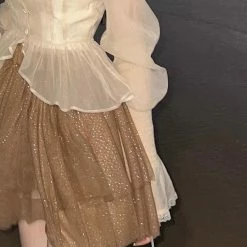 EverythingCuteClub Bottom Sand Silver Tutu Skirt