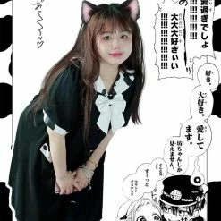 EverythingCuteClub Plus Size More Kawaii Milky Black Dress