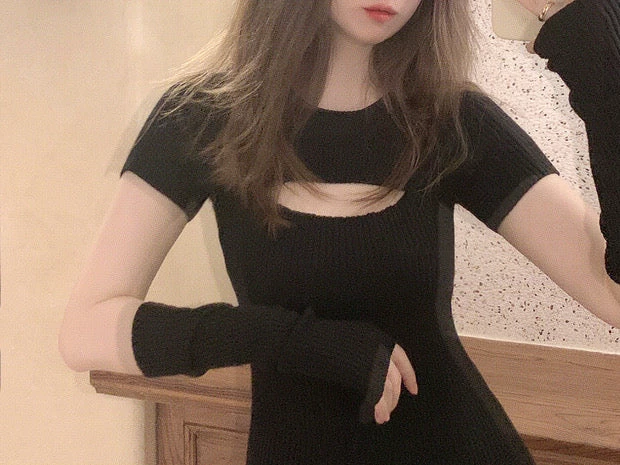 EverythingCuteClub Hollow Out Black / Blue Summer Girl Dress 6 EverythingCuteClub Hollow Out Black / Blue Summer Girl Dress