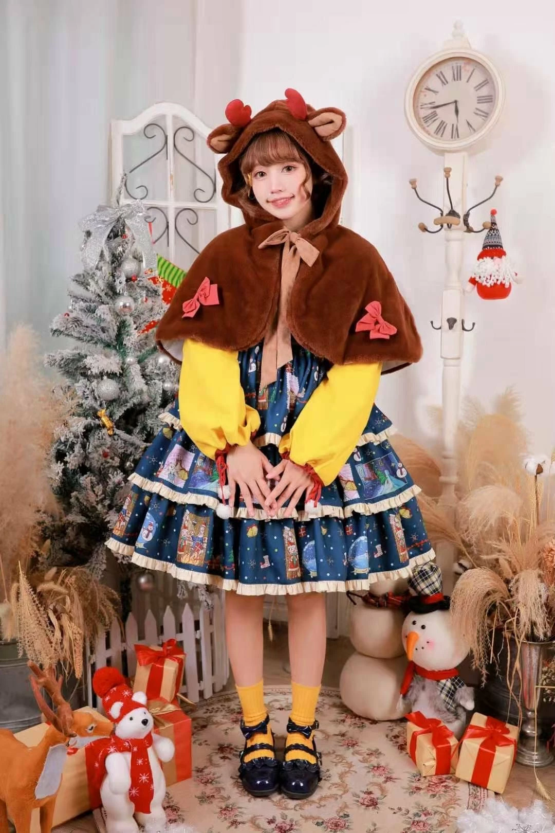 EverythingCuteClub Dress + Rompers The Letter After Christmas Lolita Set Dress + Vest+ Elk Cloak 11 EverythingCuteClub Dress + Rompers The Letter After Christmas Lolita Set Dress + Vest+ Elk Cloak