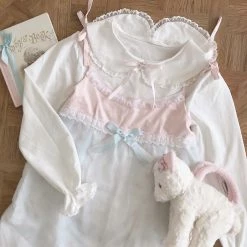 EverythingCuteClub Lolita Blouse Doll Collar / Navy Style Collar Top