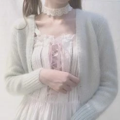 EverythingCuteClub Accessories Lace Pink Bow Tie Choker