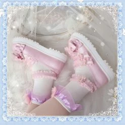 EverythingCuteClub Wishful Star Lolita Shoes Laser Patent Leather Platform Shoes