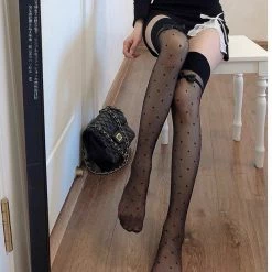 EverythingCuteClub Dot Bowknot Thigh Stocking Buy 2 Get 1 Free Lingerie + Panties + Sleepwear + Socks