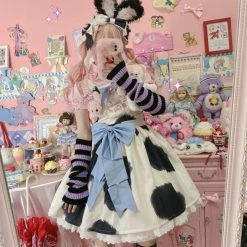 EverythingCuteClub Little Milk Cake Cute Kawaii Dress Jsk/strap Dress