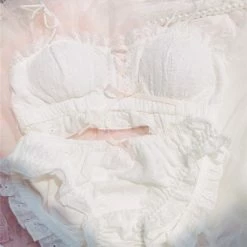 EverythingCuteClub French Style Retro Girly Lace Ribbon Bralette Bra Sets