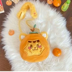 EverythingCuteClub Tangerine Cat Plushies Bag (you Can Change Its Clothes)