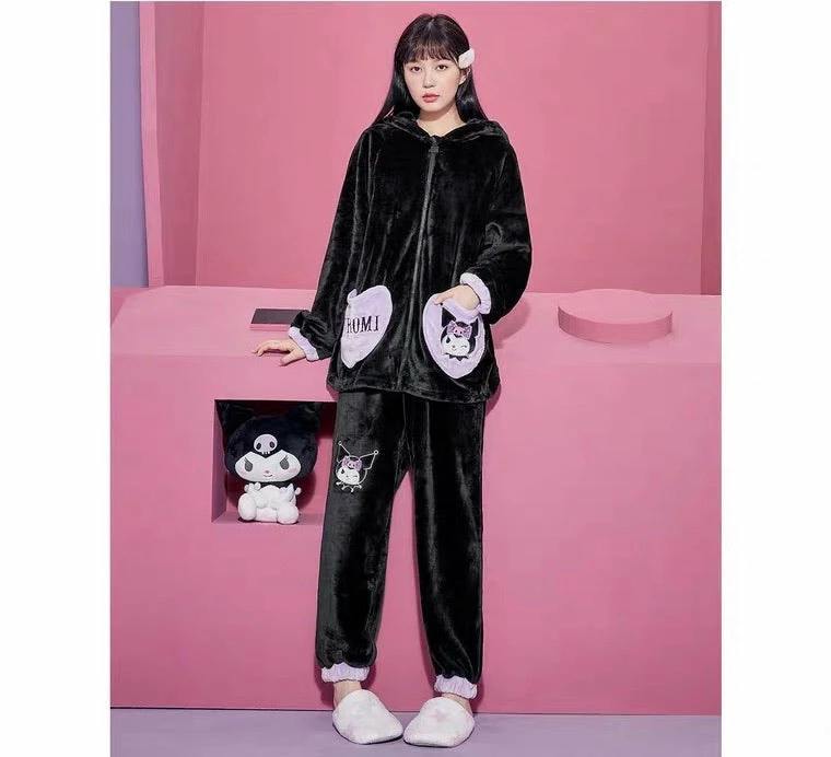 EverythingCuteClub Sanrio Collaboration Kuromi Pyjamas Pajamas Set Fleece Cozy And Warm Top 3 EverythingCuteClub Sanrio Collaboration Kuromi Pyjamas Pajamas Set Fleece Cozy And Warm Top
