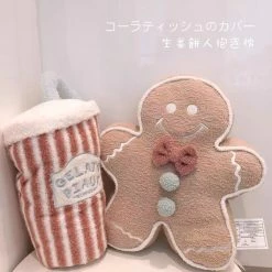 EverythingCuteClub GP Style Gingerman Pillow & Coke Tissue Box