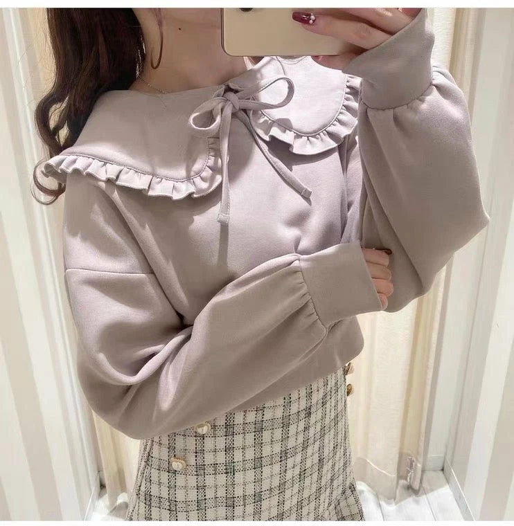 EverythingCuteClub Ruffle Collar Puff Sleeve Tops 4 EverythingCuteClub Ruffle Collar Puff Sleeve Tops