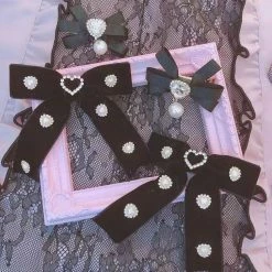 EverythingCuteClub Jewellery/Hair Accessories/Hats Bowknot Love Heart Tears Velvet Rhinestone Hair Pin