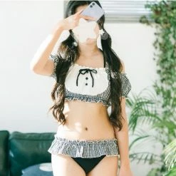 EverythingCuteClub Maid Style Bikinis Swimwear 2 Ways Of Wearing