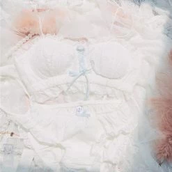 EverythingCuteClub French Style Retro Girly Lace Ribbon Bralette Bra Sets