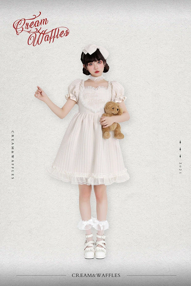 EverythingCuteClub Black Choco Cream Waffle Dolly Dress One Piece Dress 16 EverythingCuteClub Black Choco Cream Waffle Dolly Dress One Piece Dress