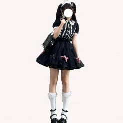 EverythingCuteClub Rabbit Bowknot Underskirt Panier Drawer Mesh Tutu Skirt Panier Drawers (Underskirt)