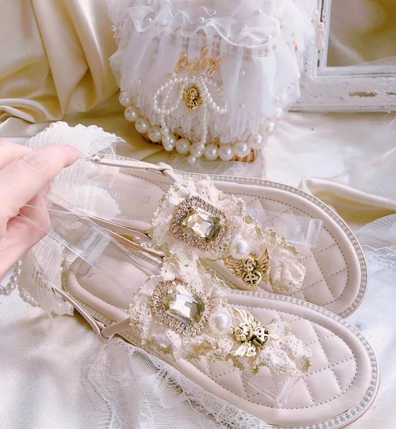 EverythingCuteClub Angel Flat Sandals Handmade Shoes 4 EverythingCuteClub Angel Flat Sandals Handmade Shoes