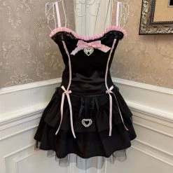 Meiniu Black+pink Halter Top / Tutu Skirt